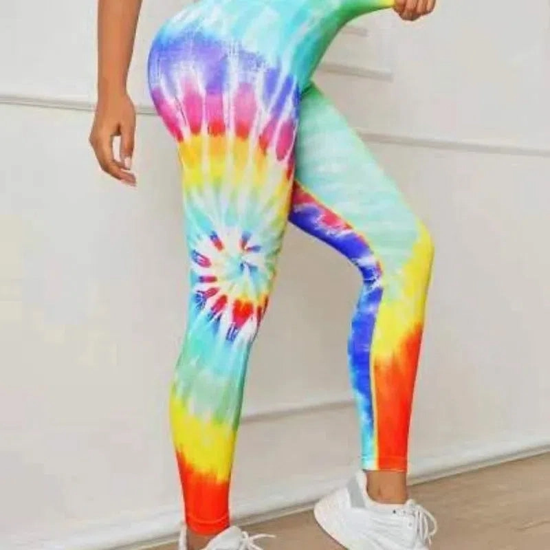 Tie Dye Seamless Leggings Women High Waist Tights for Yoga