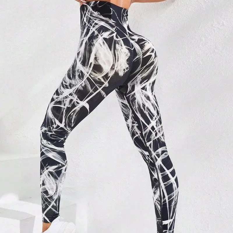 Tie Dye Seamless Leggings Women High Waist Tights for Yoga