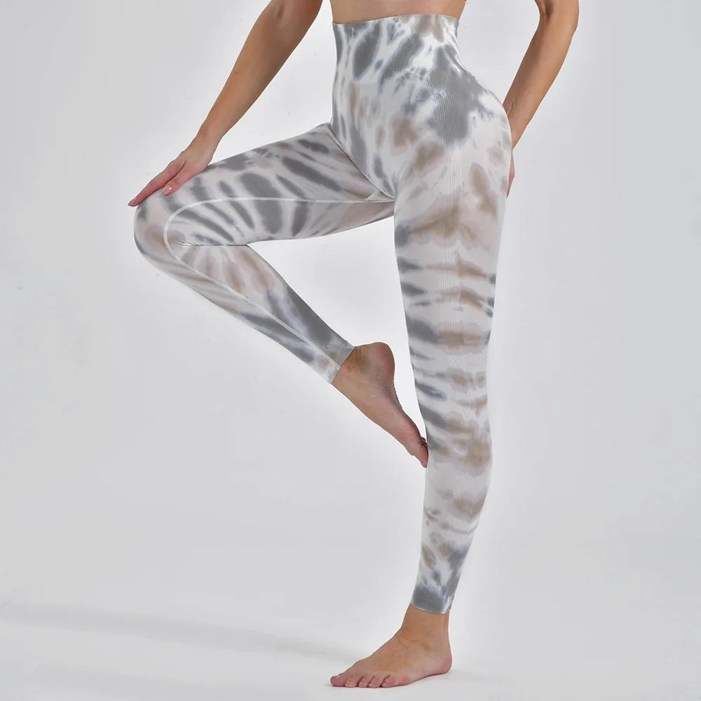 Tie Dye Seamless Leggings Women High Waist Tights for Yoga