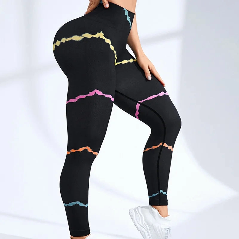 Tie Dye Seamless Leggings Women High Waist Tights for Yoga