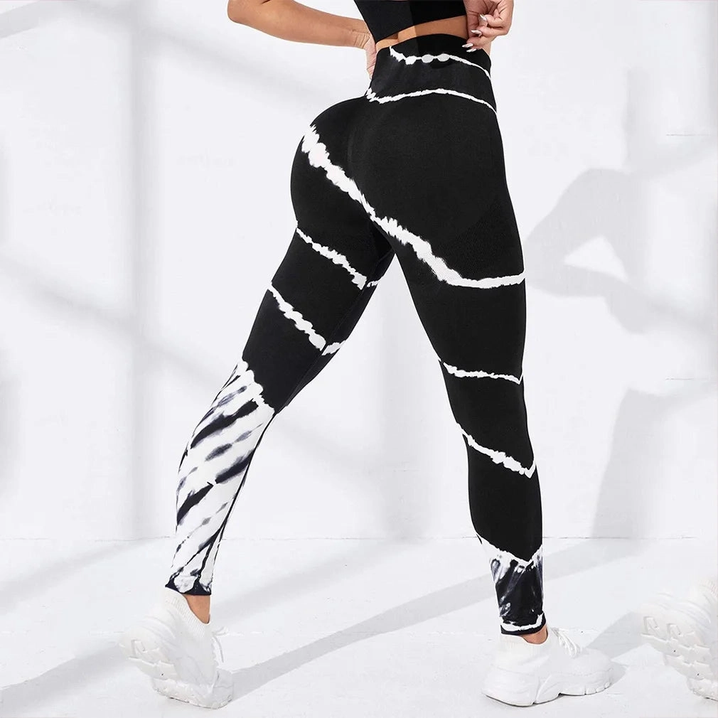 Tie Dye Seamless Leggings Women High Waist Tights for Yoga