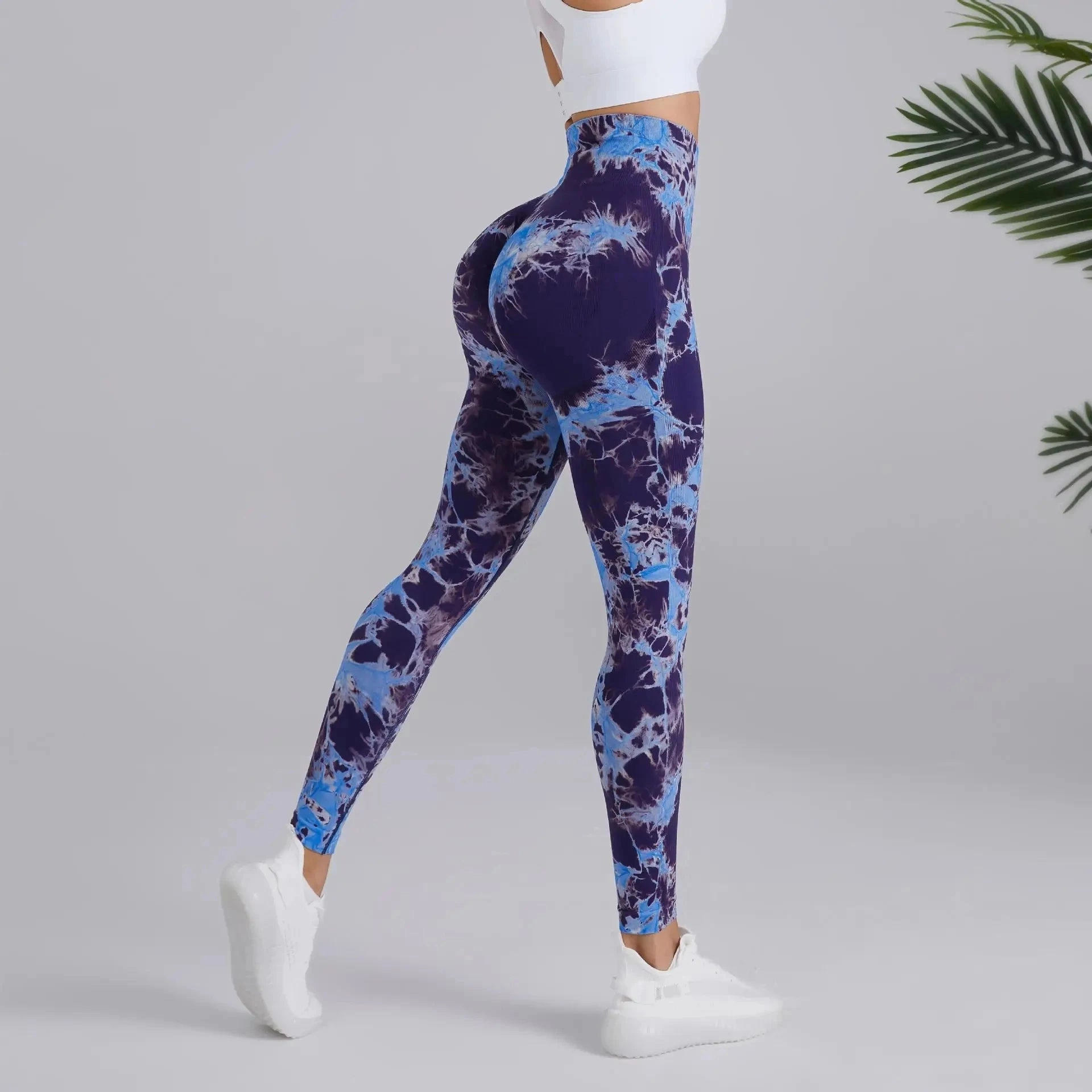 Tie Dye Seamless Leggings Women High Waist Tights for Yoga
