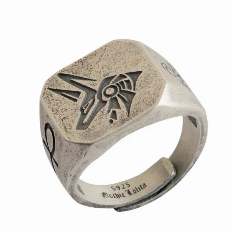 Tool Wrench Open Ring Silver Plated Adjustable Ring Men