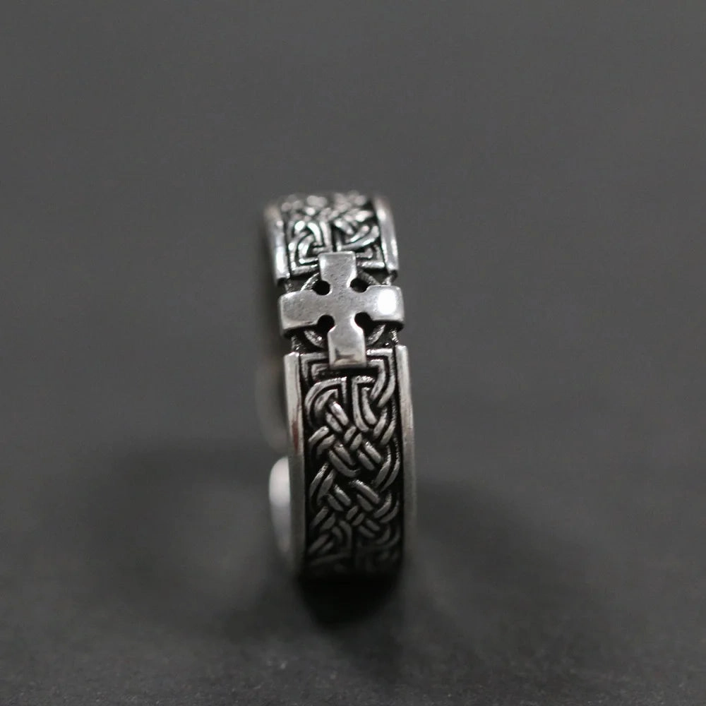 Tool Wrench Open Ring Silver Plated Adjustable Ring Men