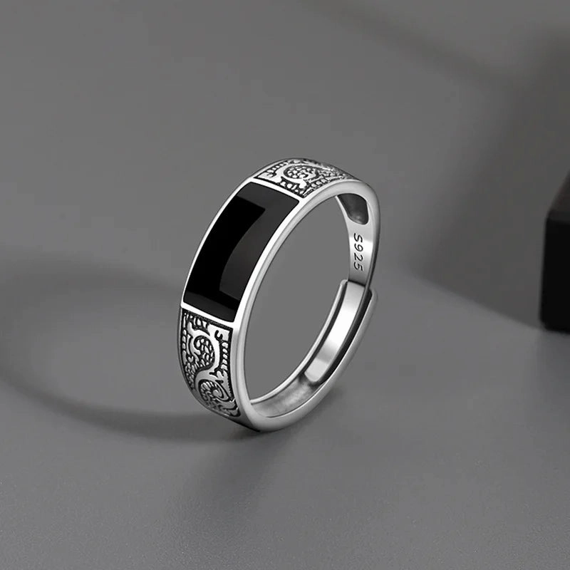Tool Wrench Open Ring Silver Plated Adjustable Ring Men
