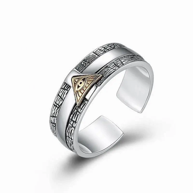 Tool Wrench Open Ring Silver Plated Adjustable Ring Men