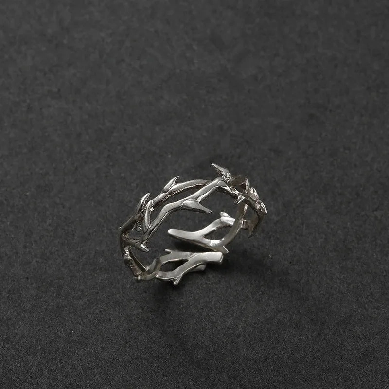 Tool Wrench Open Ring Silver Plated Adjustable Ring Men