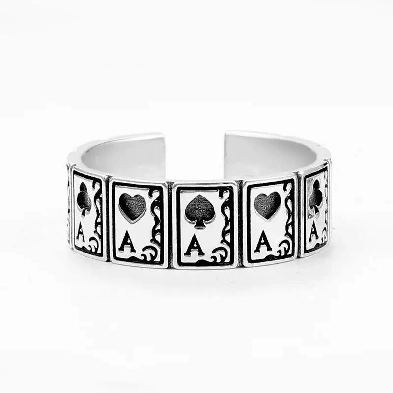 Tool Wrench Open Ring Silver Plated Adjustable Ring Men