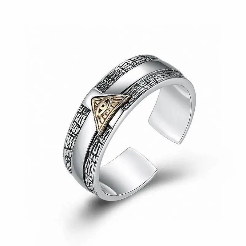 Tool Wrench Open Ring Silver Plated Adjustable Ring Men