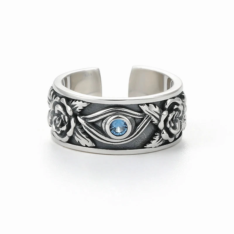 Tool Wrench Open Ring Silver Plated Adjustable Ring Men