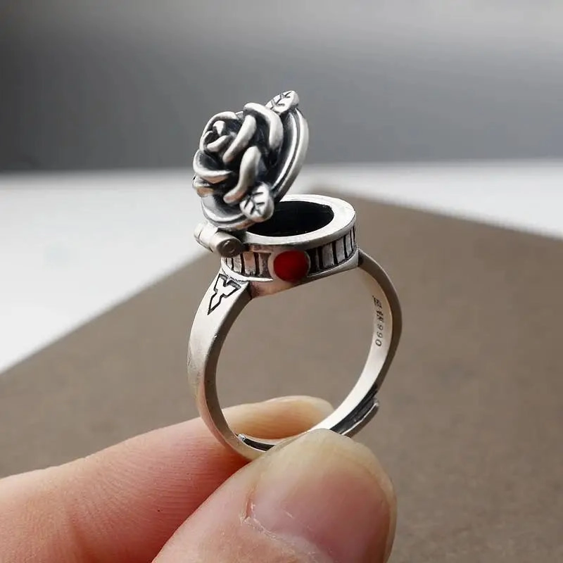 Tool Wrench Open Ring Silver Plated Adjustable Ring Men