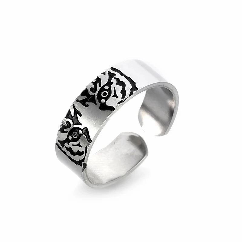 Tool Wrench Open Ring Silver Plated Adjustable Ring Men