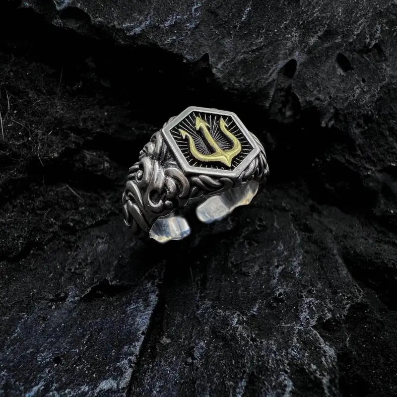 Tool Wrench Open Ring Silver Plated Adjustable Ring Men