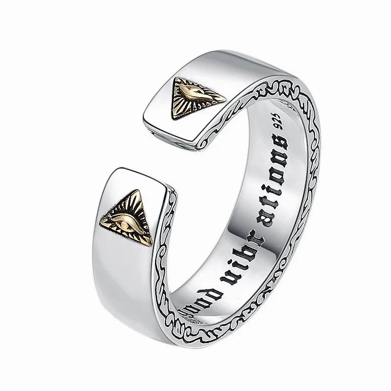 Tool Wrench Open Ring Silver Plated Adjustable Ring Men