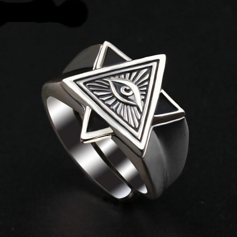 Tool Wrench Open Ring Silver Plated Adjustable Ring Men