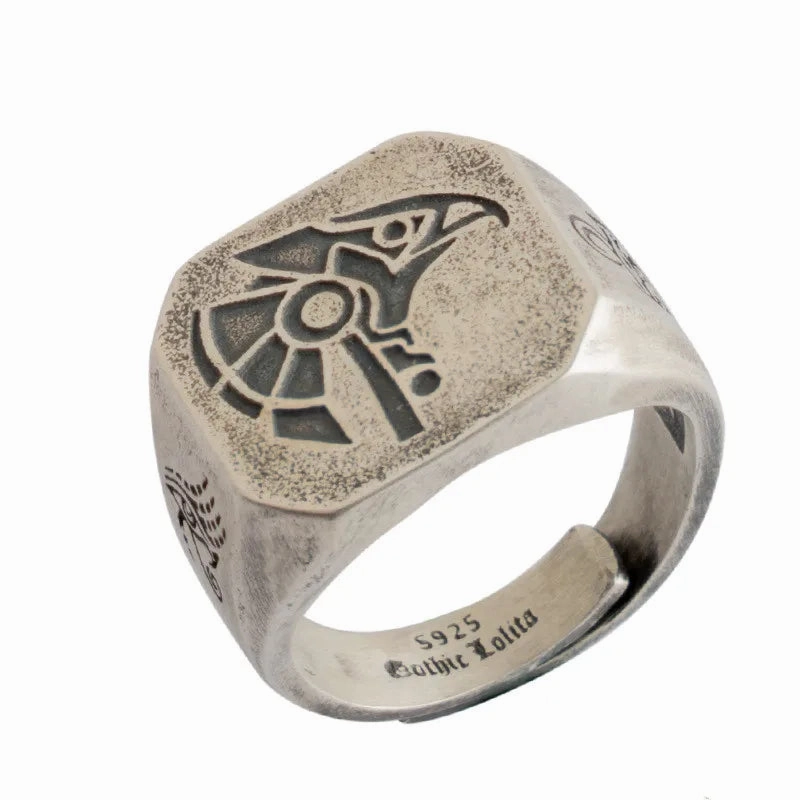 Tool Wrench Open Ring Silver Plated Adjustable Ring Men