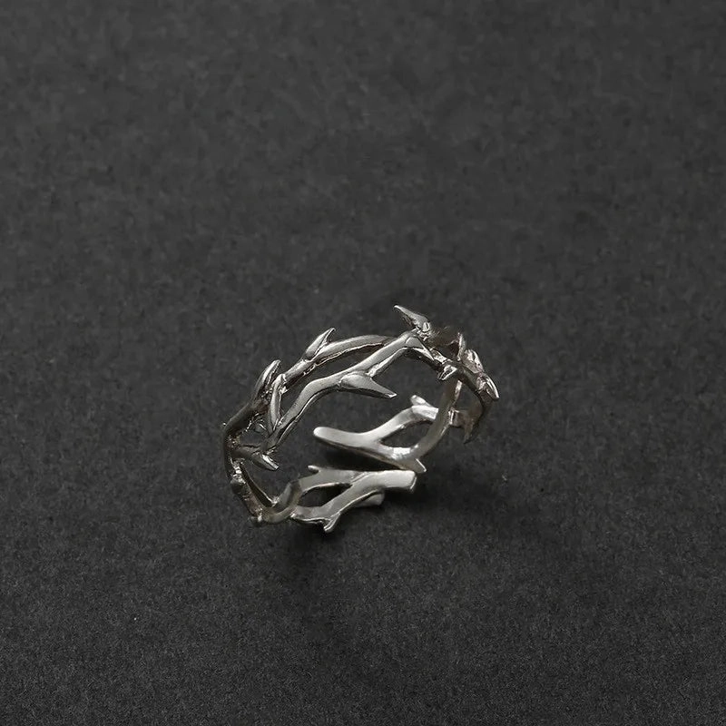 Tool Wrench Open Ring Silver Plated Adjustable Ring Men