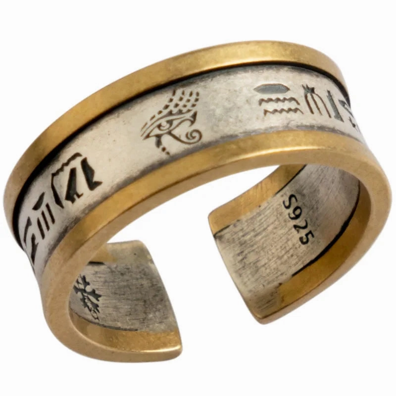 Tool Wrench Open Ring Silver Plated Adjustable Ring Men