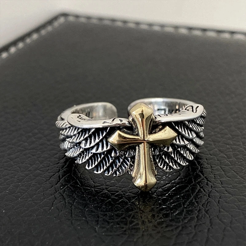 Tool Wrench Open Ring Silver Plated Adjustable Ring Men