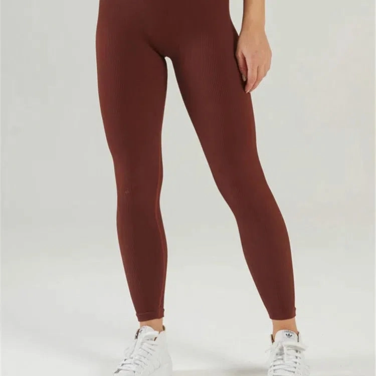 Tossy Ribbed Yoga Leggings Sports Tights Women Push Up Fit