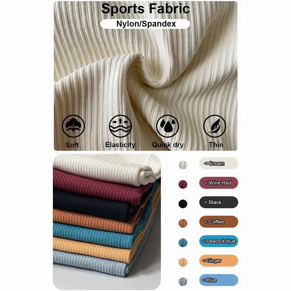Tossy Ribbed Yoga Leggings Sports Tights Women Push Up Fit