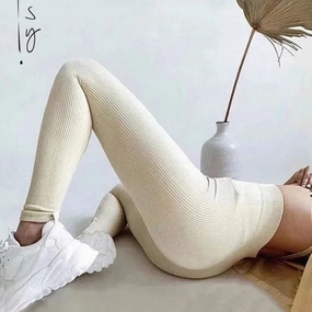 Tossy Ribbed Yoga Leggings Sports Tights Women Push Up Fit