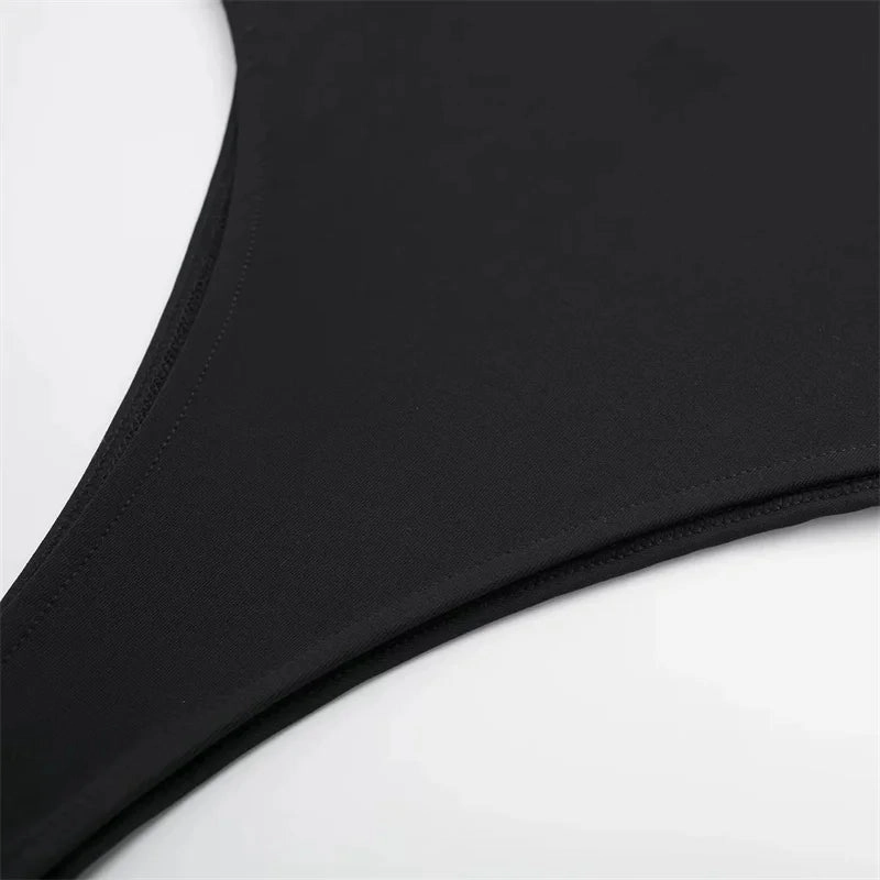 TRAF White Black Body Woman Sleeveless Bodycon Bodysuit for Summer Parties and Nights Out