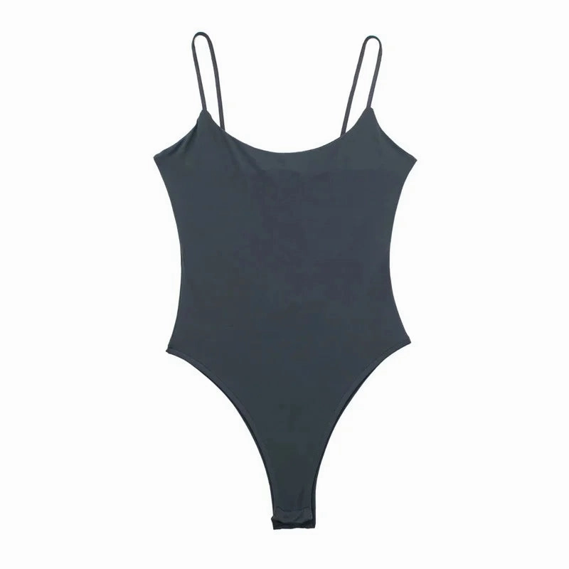 TRAF White Black Body Woman Sleeveless Bodycon Bodysuit for Summer Parties and Nights Out