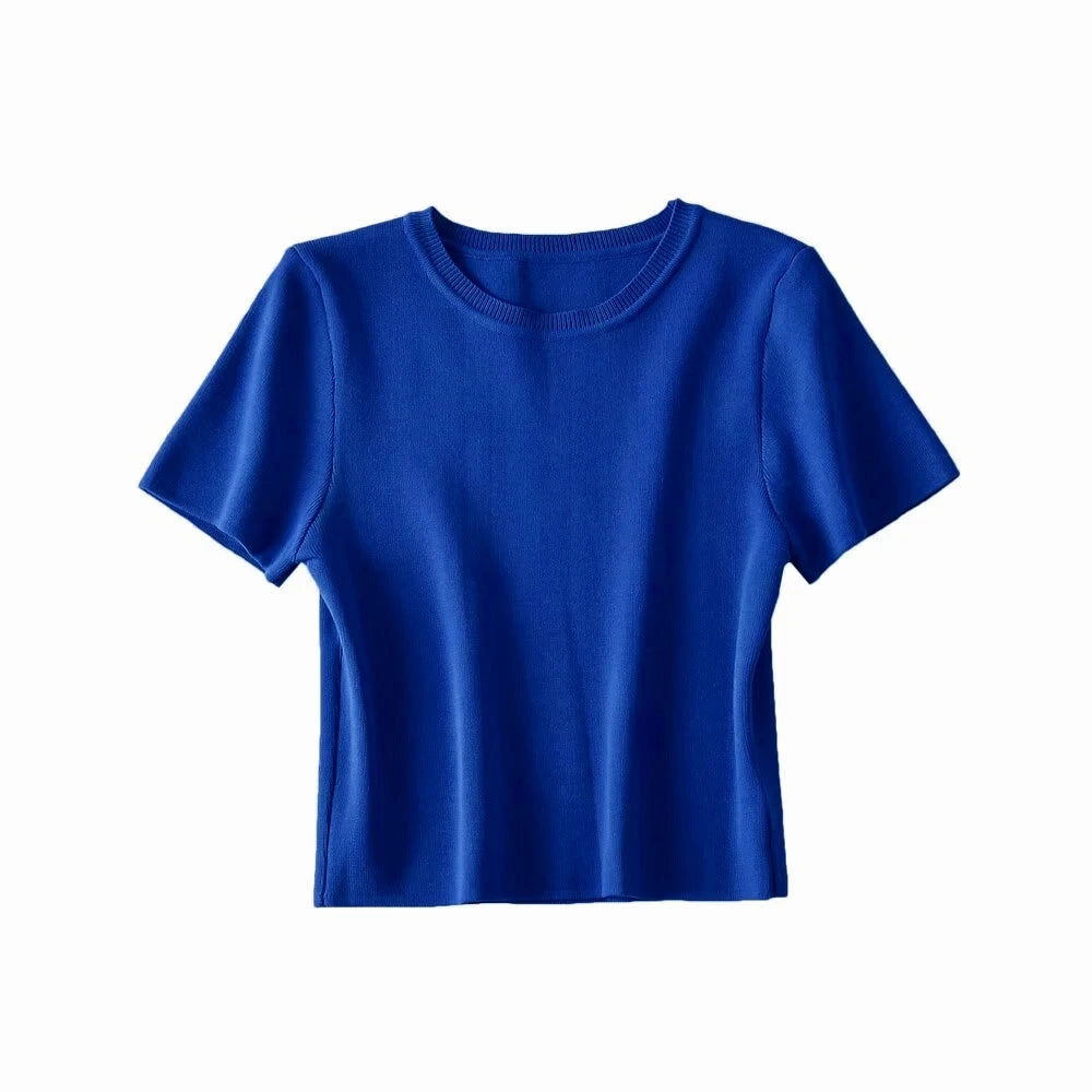 TRAF Women Fashion Striped Cropped Knit Sweater Chic Top
