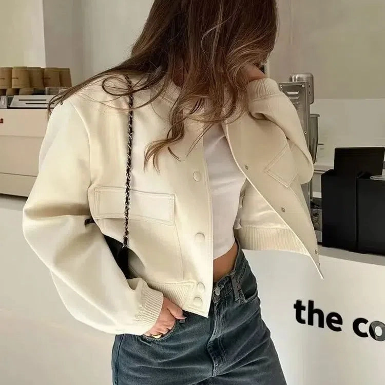 TRAF Women Fashion With Pockets Bomber Jacket Coats Chic Tops