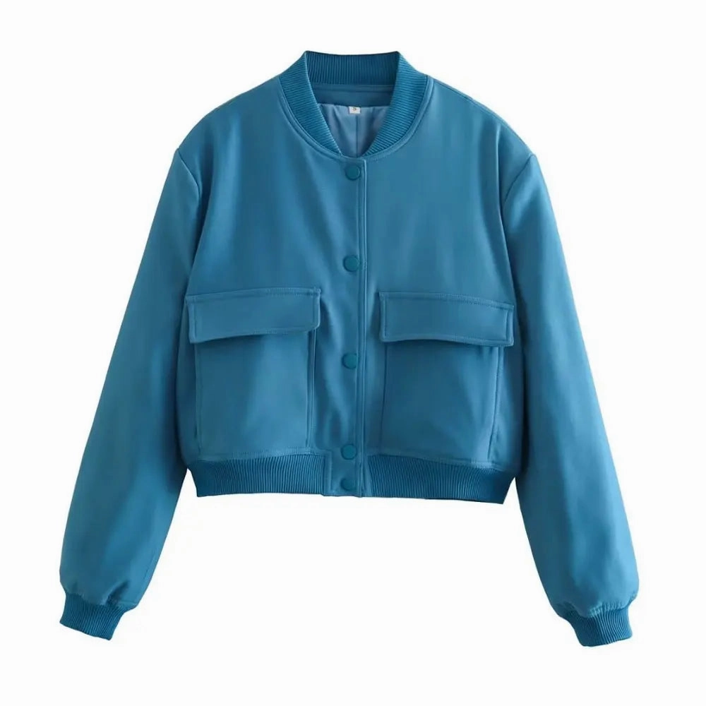 TRAF Women Fashion With Pockets Bomber Jacket Coats Chic Tops