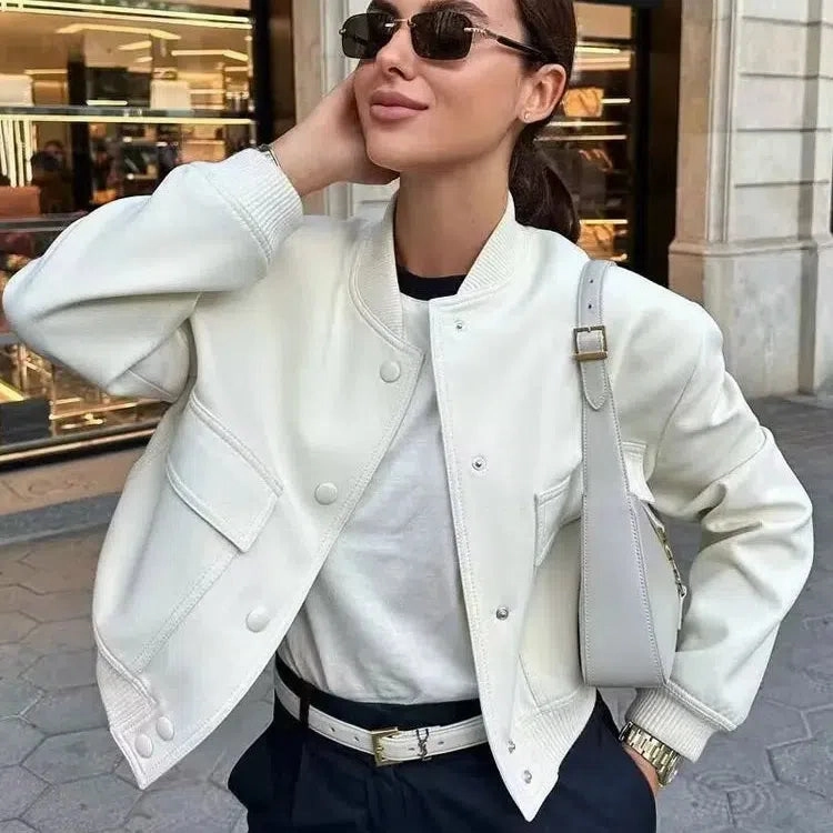 TRAF Women Fashion With Pockets Bomber Jacket Coats Chic Tops