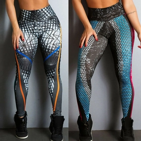 Trendy Digital Print Women's Yoga Leggings - Quick Dry, Booty Lifting, Slim Fit for Gym & Jogging