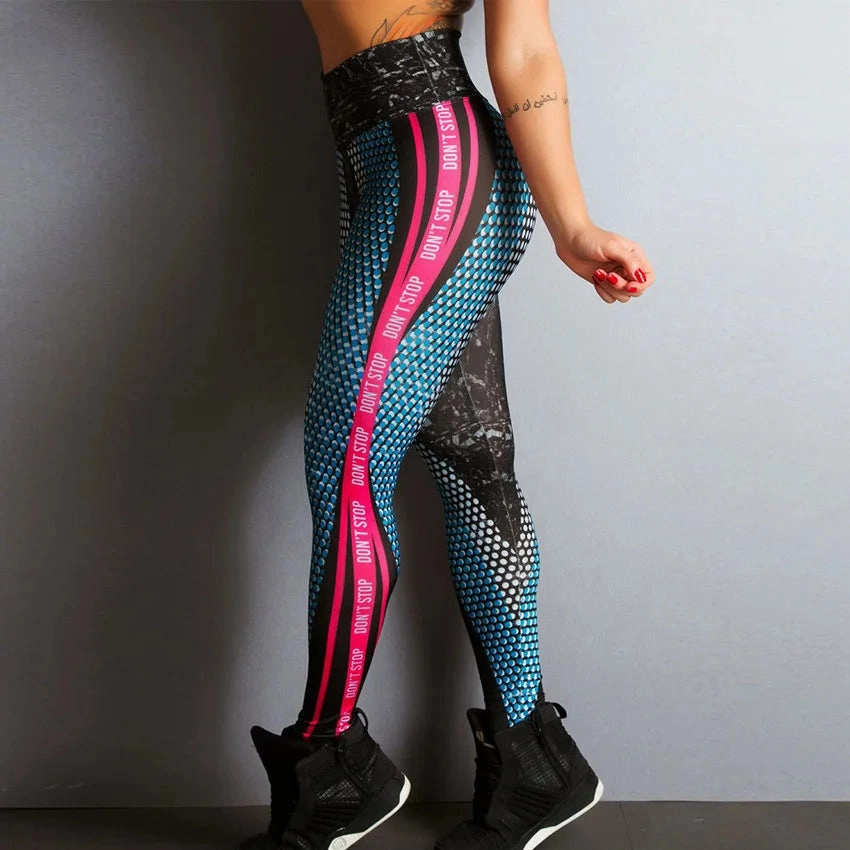 Trendy Digital Print Women's Yoga Leggings - Quick Dry, Booty Lifting, Slim Fit for Gym & Jogging