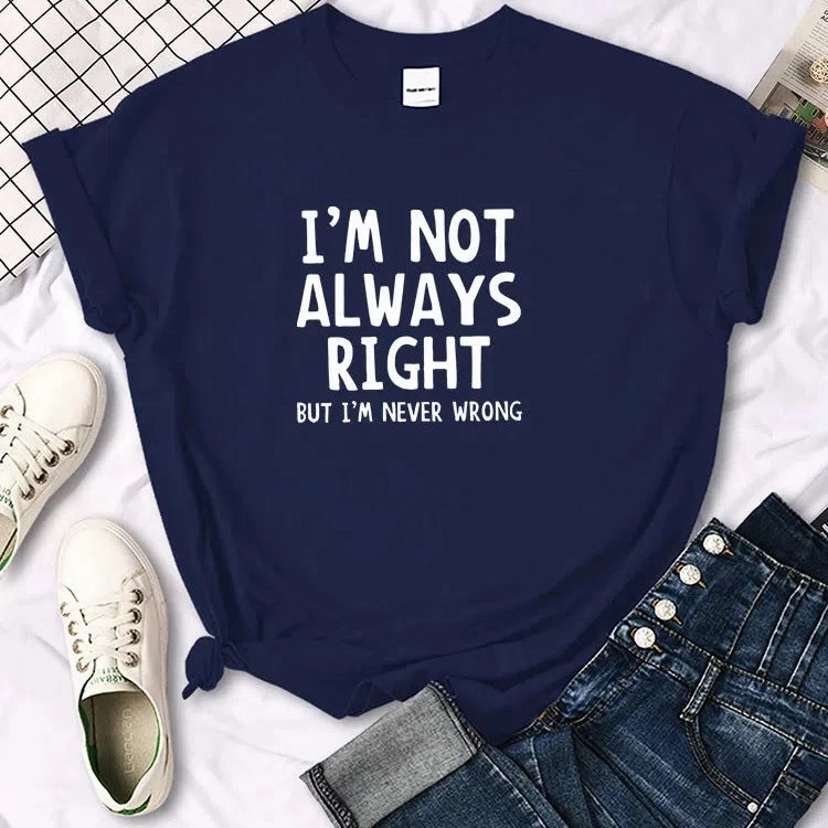 Trendy Oversized Summer T-Shirt for Women ?C Cool Letter Prints, Casual Round Neck Tee, Unisex Fit, Available in 12 Vibrant Colors