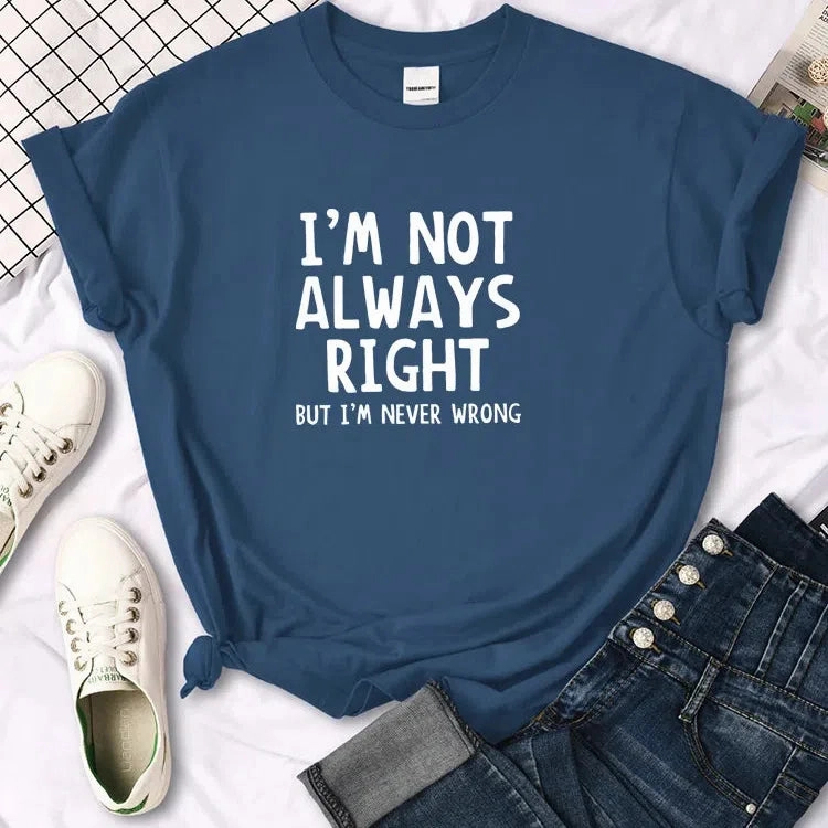 Trendy Oversized Summer T-Shirt for Women ?C Cool Letter Prints, Casual Round Neck Tee, Unisex Fit, Available in 12 Vibrant Colors