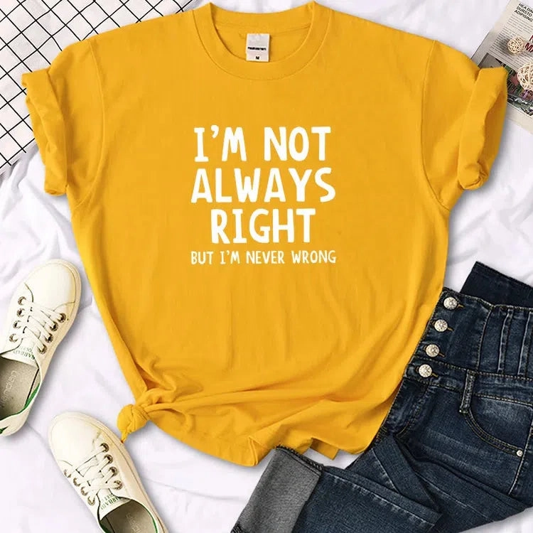 Trendy Oversized Summer T-Shirt for Women ?C Cool Letter Prints, Casual Round Neck Tee, Unisex Fit, Available in 12 Vibrant Colors