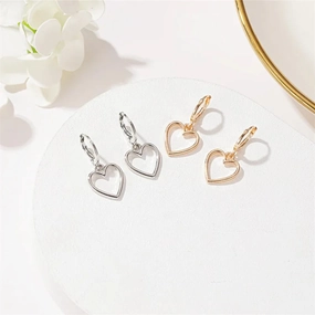 Trendy Silver Color Hollow Love Heart Earrings For Women