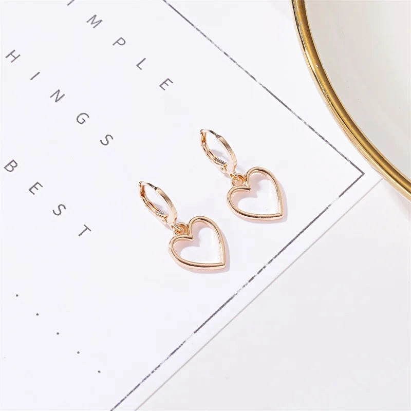 Trendy Silver Color Hollow Love Heart Earrings For Women