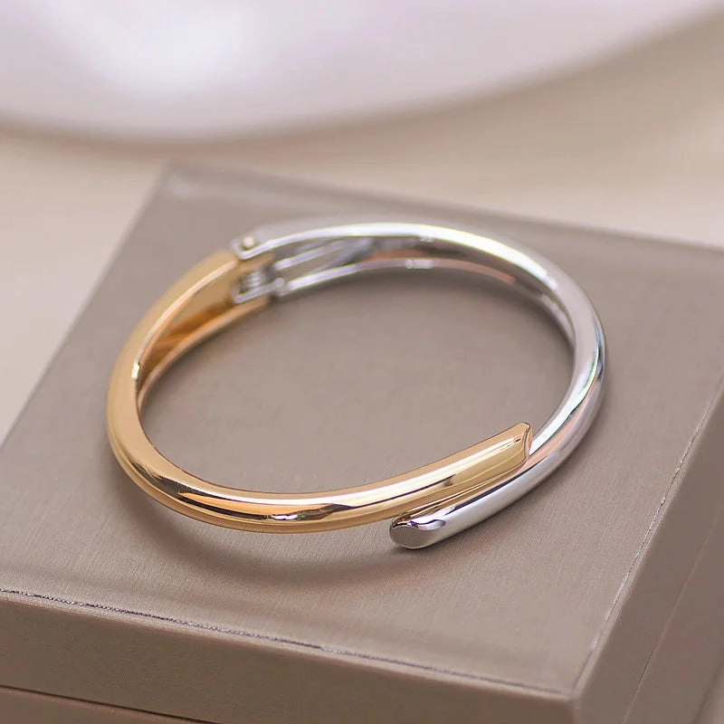 Trendy Simple Jewelry Geometry Round Metal Open Bangles