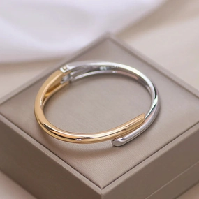 Trendy Simple Jewelry Geometry Round Metal Open Bangles