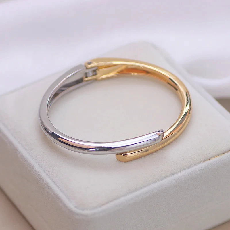 Trendy Simple Jewelry Geometry Round Metal Open Bangles