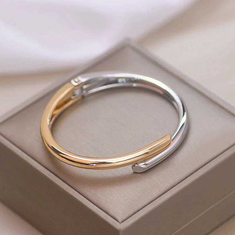 Trendy Simple Jewelry Geometry Round Metal Open Bangles