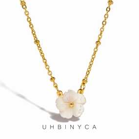 UHBINYCA Elegant Flower Shell Necklace for Women Colorfast Jewelry