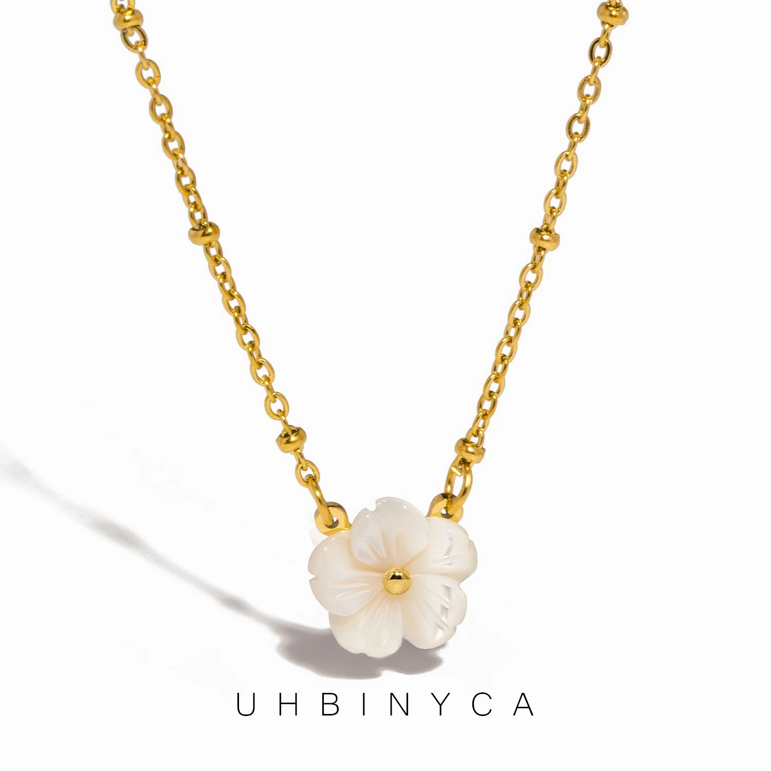 UHBINYCA Elegant Flower Shell Necklace for Women Colorfast Jewelry