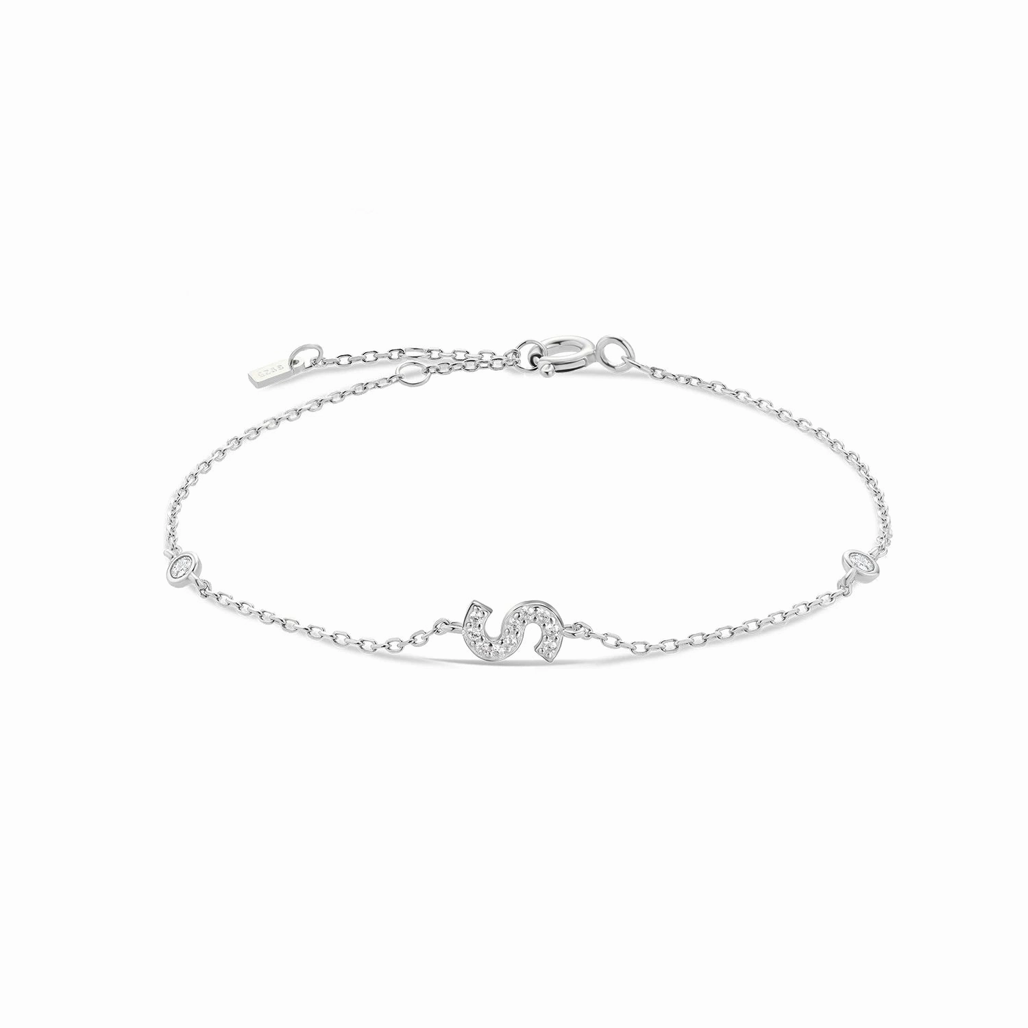 VEWANT 925 Sterling Silver Initial Charm Bracelet Luxury Jewelry
