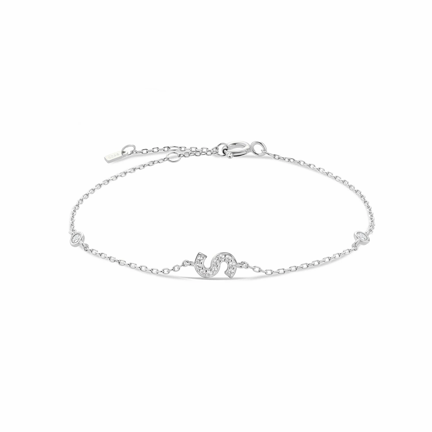 VEWANT 925 Sterling Silver Initial Charm Bracelet Luxury Jewelry