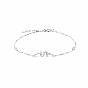 VEWANT 925 Sterling Silver Initial Charm Bracelet Luxury Jewelry