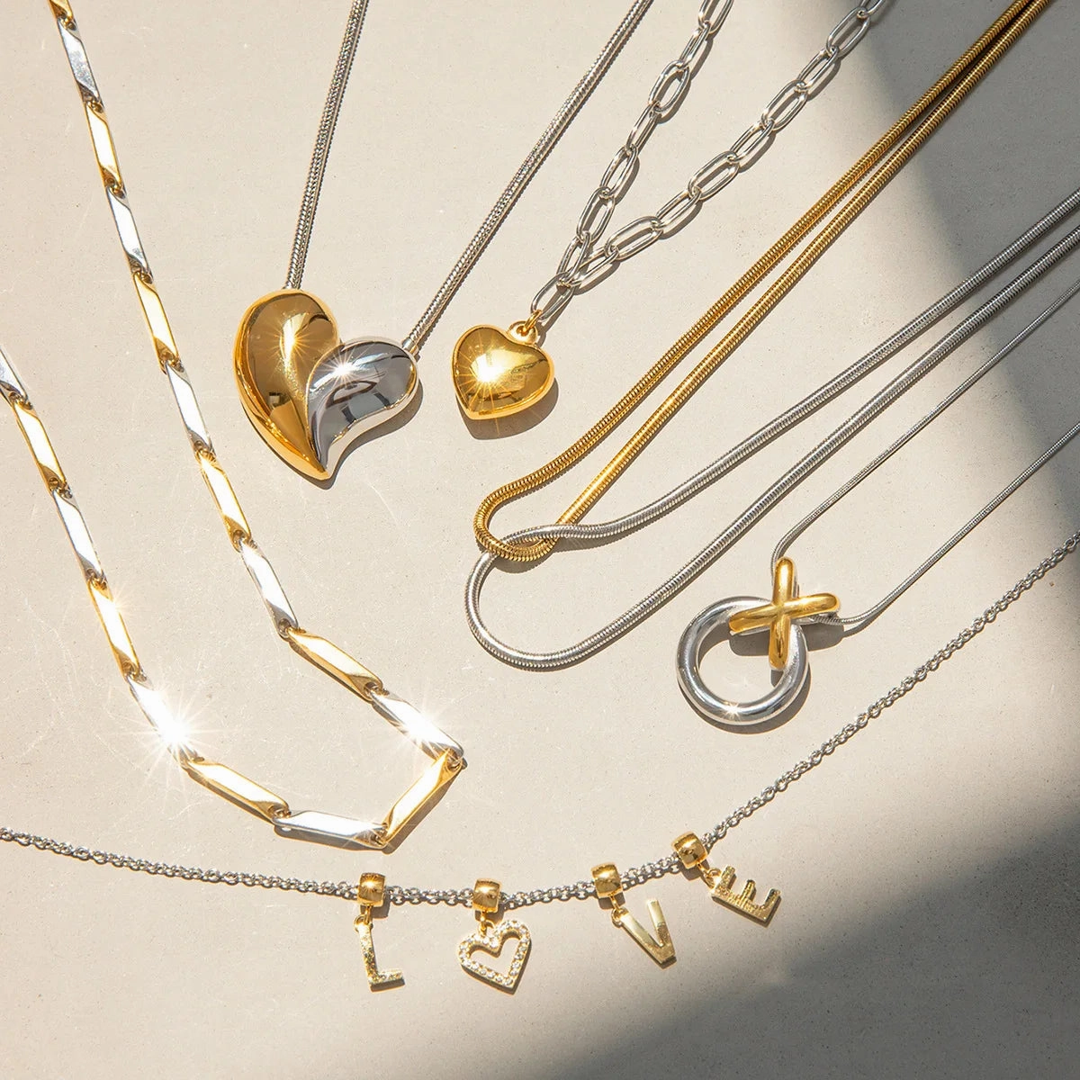 Vintage 18K Collarbone Chain Gold And Silver Necklace for Women