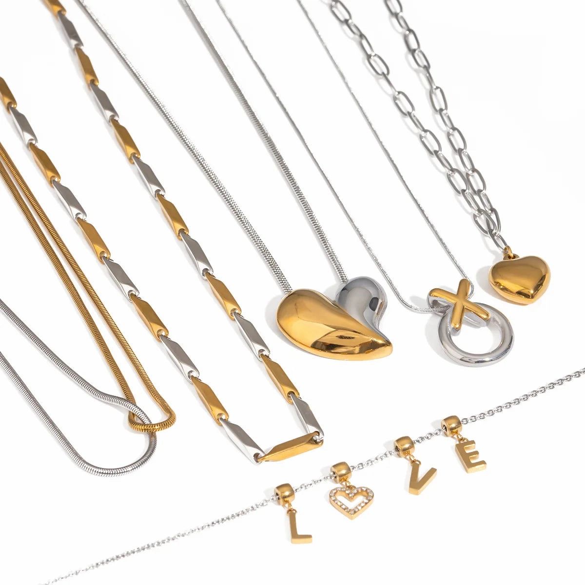 Vintage 18K Collarbone Chain Gold And Silver Necklace for Women